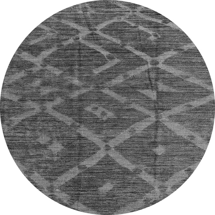 Round Abstract Gray Modern Rug, abs4860gry