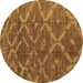 Round Machine Washable Abstract Brown Modern Rug, wshabs4860brn