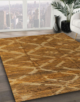 Machine Washable Abstract Orange Rug in a Family Room, wshabs4860