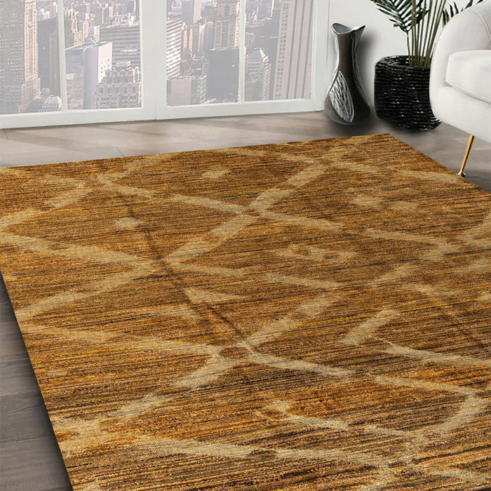 Machine Washable Abstract Orange Rug in a Family Room, wshabs4860