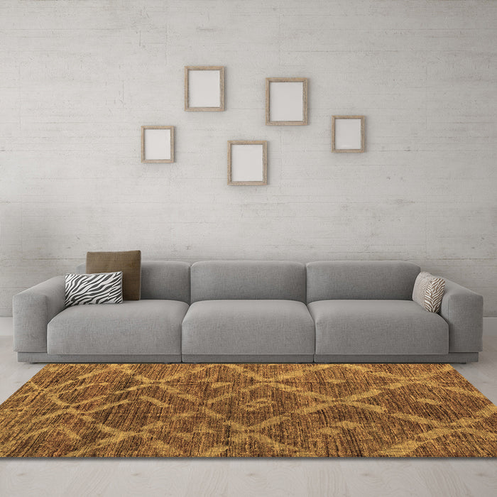 Machine Washable Abstract Brown Modern Rug in a Living Room,, wshabs4860brn