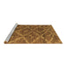 Sideview of Machine Washable Abstract Brown Modern Rug, wshabs4860brn