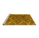 Sideview of Machine Washable Abstract Yellow Modern Rug, wshabs4860yw