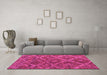 Machine Washable Abstract Pink Modern Rug in a Living Room, wshabs4860pnk