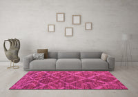 Machine Washable Abstract Pink Modern Rug, wshabs4860pnk