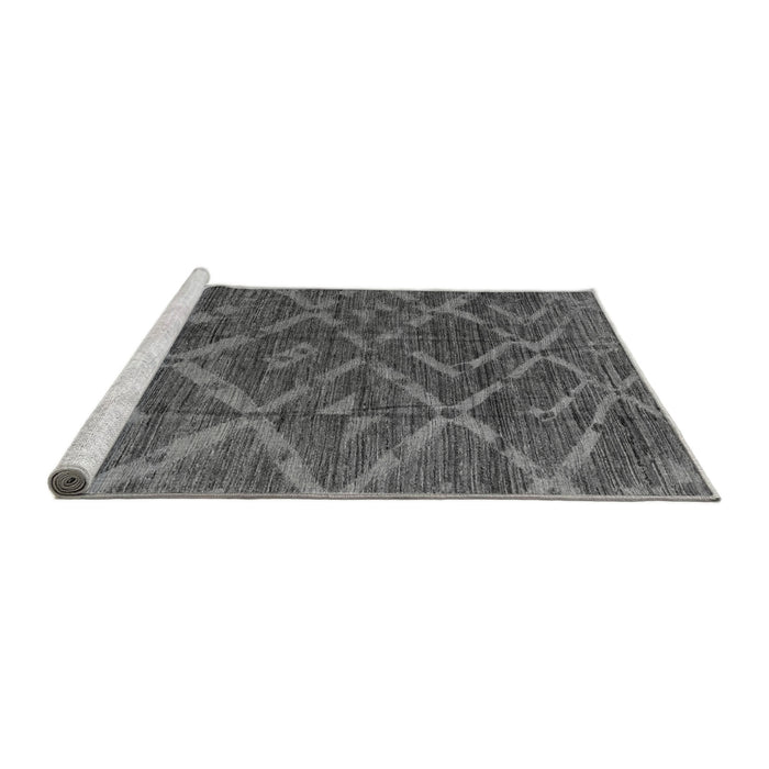 Sideview of Machine Washable Abstract Gray Modern Rug, wshabs4860gry