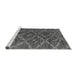 Sideview of Machine Washable Abstract Gray Modern Rug, wshabs4860gry