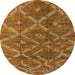 Round Abstract Orange Modern Rug, abs4860