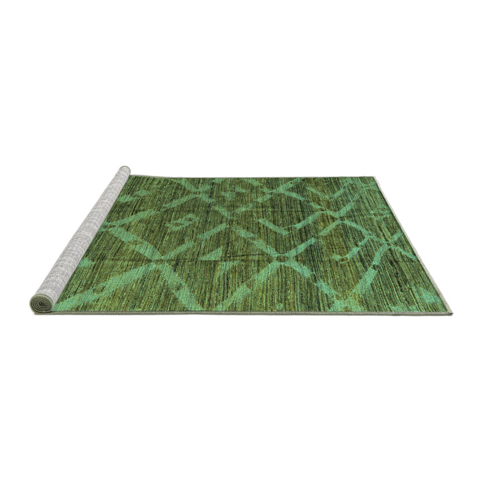 Sideview of Machine Washable Abstract Turquoise Modern Area Rugs, wshabs4860turq