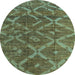 Round Abstract Light Blue Modern Rug, abs4860lblu