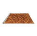 Sideview of Machine Washable Abstract Orange Modern Area Rugs, wshabs4860org