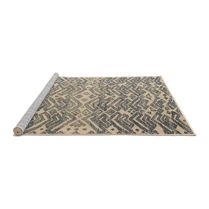 Sideview of Machine Washable Abstract Army Brown Rug, wshabs4861