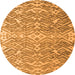 Round Machine Washable Abstract Orange Modern Area Rugs, wshabs4861org