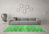 Machine Washable Abstract Emerald Green Modern Rug, wshabs4861emgrn