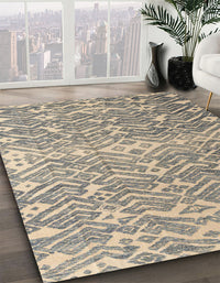 Abstract Army Brown Modern Rug, abs4861