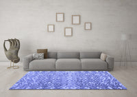 Machine Washable Abstract Blue Modern Rug, wshabs4861blu