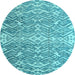 Round Abstract Light Blue Modern Rug, abs4861lblu