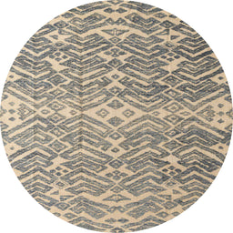 Round Abstract Army Brown Modern Rug, abs4861