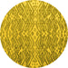 Round Abstract Yellow Modern Rug, abs4861yw