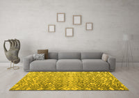 Machine Washable Abstract Yellow Modern Rug, wshabs4861yw