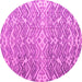 Round Machine Washable Abstract Pink Modern Rug, wshabs4861pnk