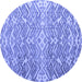 Round Machine Washable Abstract Blue Modern Rug, wshabs4861blu