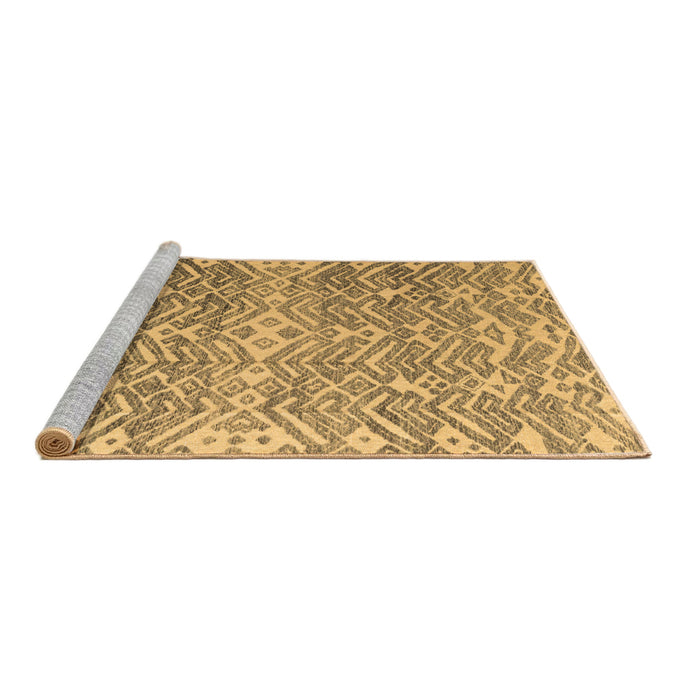 Sideview of Machine Washable Abstract Brown Modern Rug, wshabs4861brn