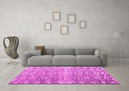 Machine Washable Abstract Pink Modern Rug in a Living Room, wshabs4861pnk