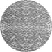 Round Machine Washable Abstract Gray Modern Rug, wshabs4861gry