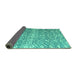 Sideview of Abstract Turquoise Modern Rug, abs4861turq