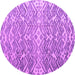 Round Machine Washable Abstract Purple Modern Area Rugs, wshabs4861pur