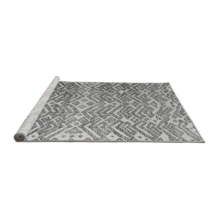 Sideview of Machine Washable Abstract Gray Modern Rug, wshabs4861gry