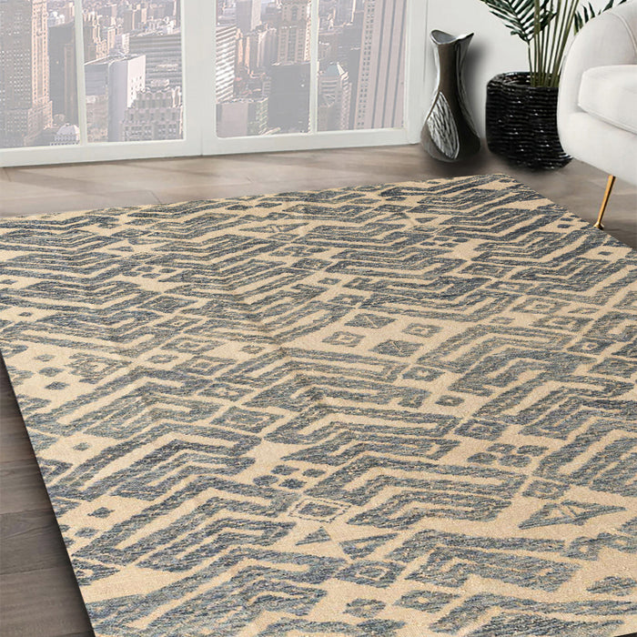 Machine Washable Abstract Army Brown Rug in a Family Room, wshabs4861