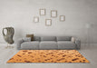 Machine Washable Abstract Orange Modern Area Rugs in a Living Room, wshabs4862org