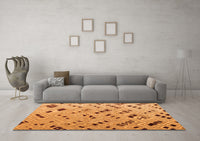 Machine Washable Abstract Orange Modern Rug, wshabs4862org