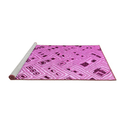 Sideview of Machine Washable Abstract Pink Modern Rug, wshabs4862pnk