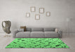 Machine Washable Abstract Emerald Green Modern Area Rugs in a Living Room,, wshabs4862emgrn