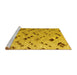 Sideview of Machine Washable Abstract Yellow Modern Rug, wshabs4862yw