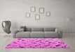 Machine Washable Abstract Pink Modern Rug in a Living Room, wshabs4862pnk