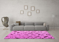 Machine Washable Abstract Pink Modern Rug, wshabs4862pnk