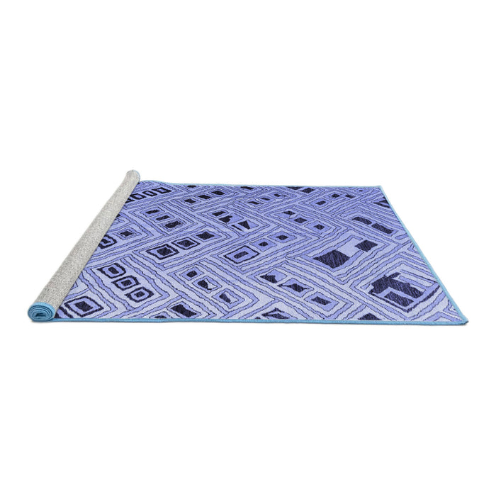 Sideview of Machine Washable Abstract Blue Modern Rug, wshabs4862blu
