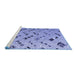 Sideview of Machine Washable Abstract Blue Modern Rug, wshabs4862blu