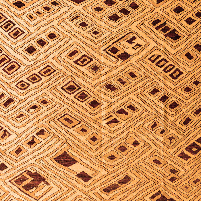 Square Machine Washable Abstract Orange Modern Area Rugs, wshabs4862org