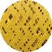 Round Abstract Yellow Modern Rug, abs4862yw