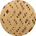 Round Machine Washable Abstract Brown Modern Rug, wshabs4862brn