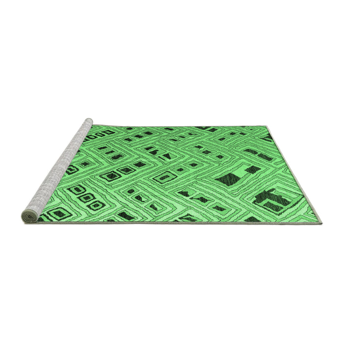 Sideview of Machine Washable Abstract Emerald Green Modern Area Rugs, wshabs4862emgrn