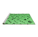 Sideview of Machine Washable Abstract Emerald Green Modern Area Rugs, wshabs4862emgrn