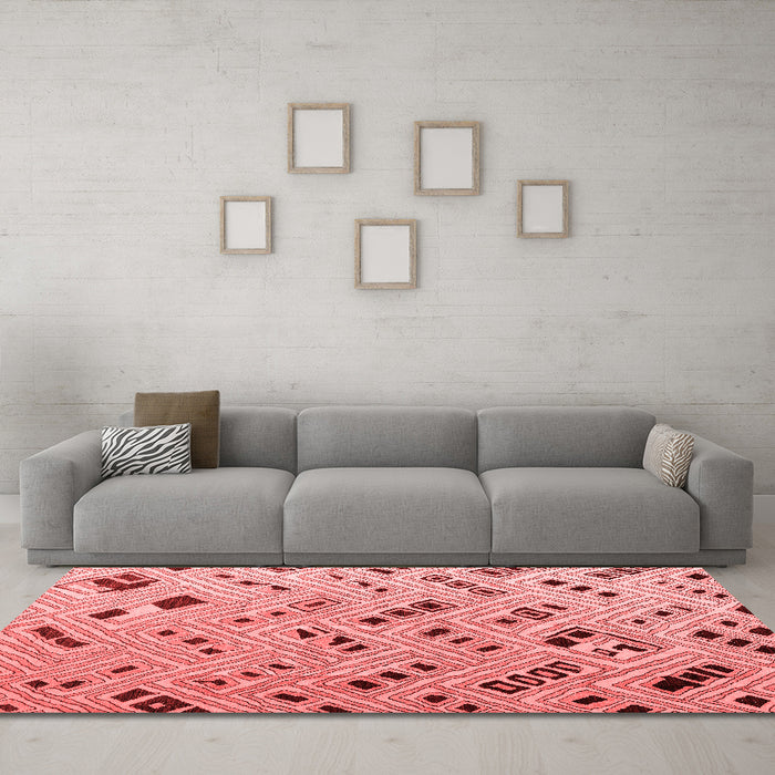 Modern Red Washable Rugs