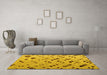 Machine Washable Abstract Yellow Modern Rug in a Living Room, wshabs4862yw