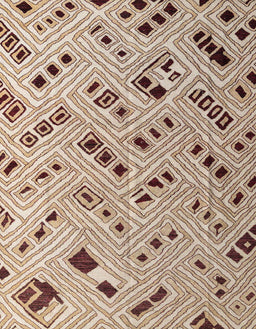 Abstract Dark Gold Brown Modern Rug, abs4862